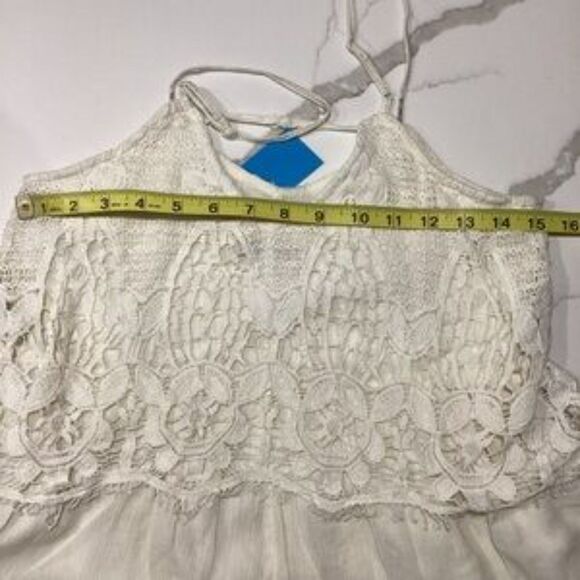 American Eagle Womens White Cream Lace Spaghetti Strap Sleeveless Romper XXS AEO - Picture 15 of 15